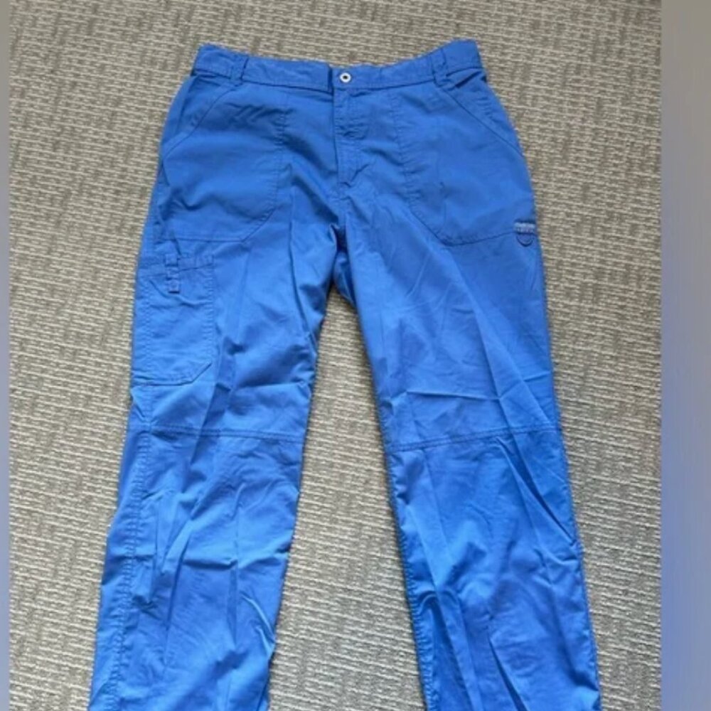 Cherokee Men's Light Blue Zip Fly Cargo Scrub Pant (Short)
